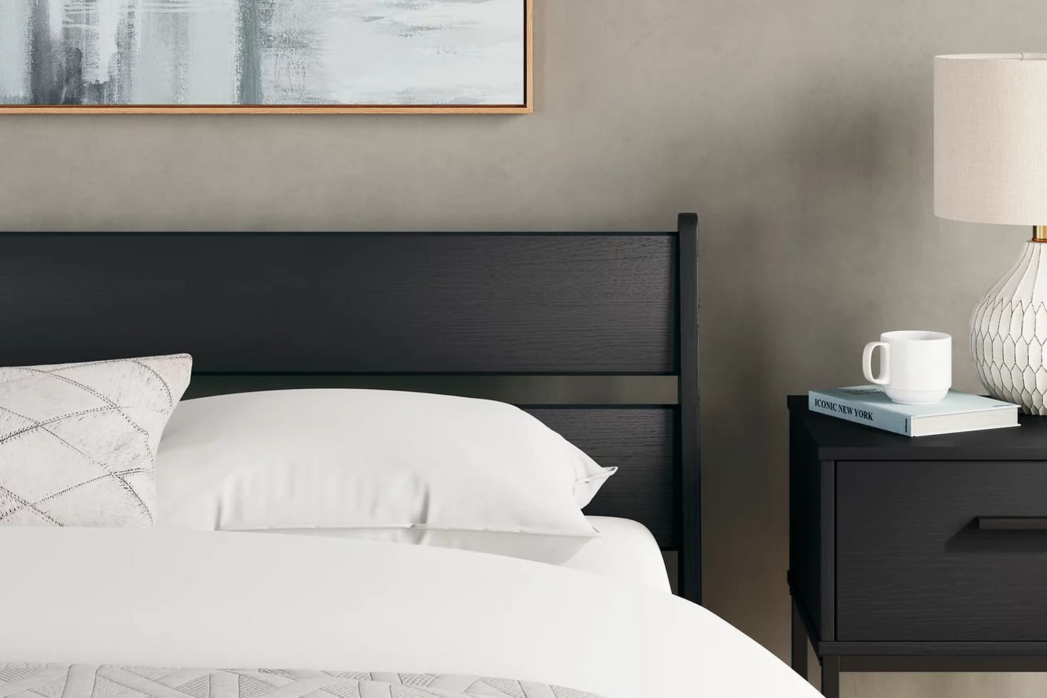 Socalle Queen Panel Headboard In Black EB1865157