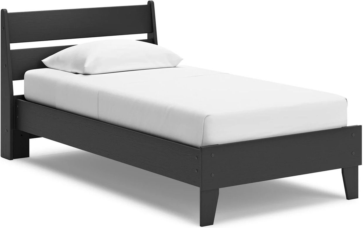 Socalle Twin Panel Platform Bed In Black EB1865B1