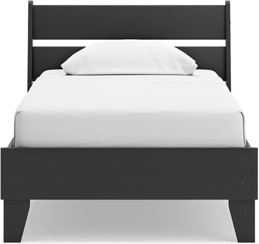 Socalle Twin Panel Platform Bed In Black EB1865B1