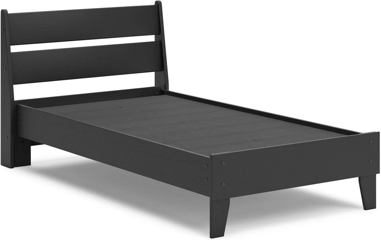 Socalle Twin Panel Platform Bed In Black EB1865B1