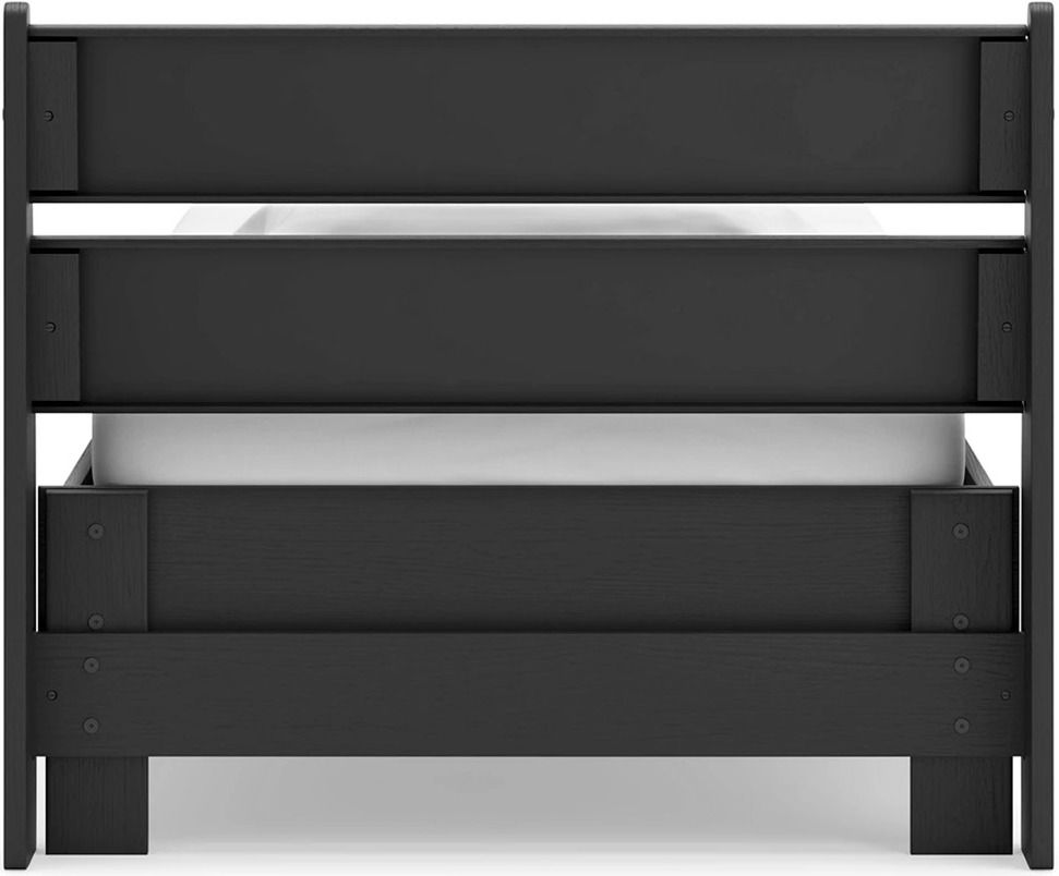 Socalle Twin Panel Platform Bed In Black EB1865B1