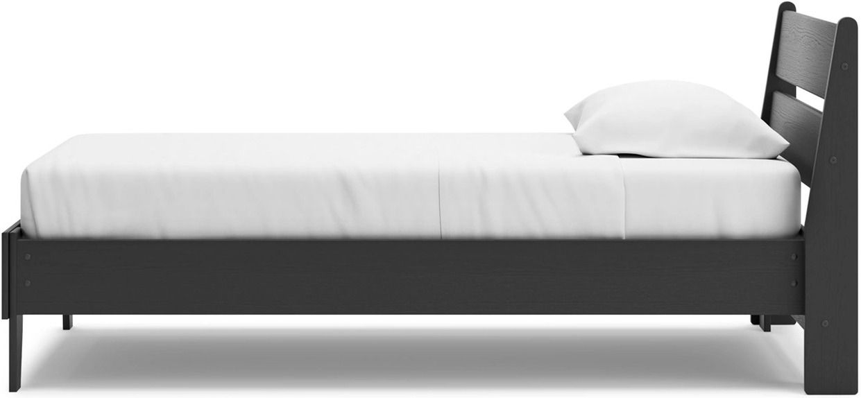 Socalle Twin Panel Platform Bed In Black EB1865B1