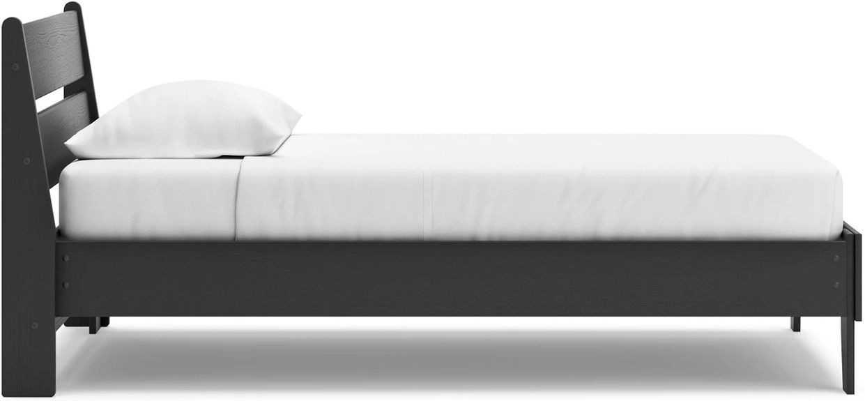 Socalle Twin Panel Platform Bed In Black EB1865B1