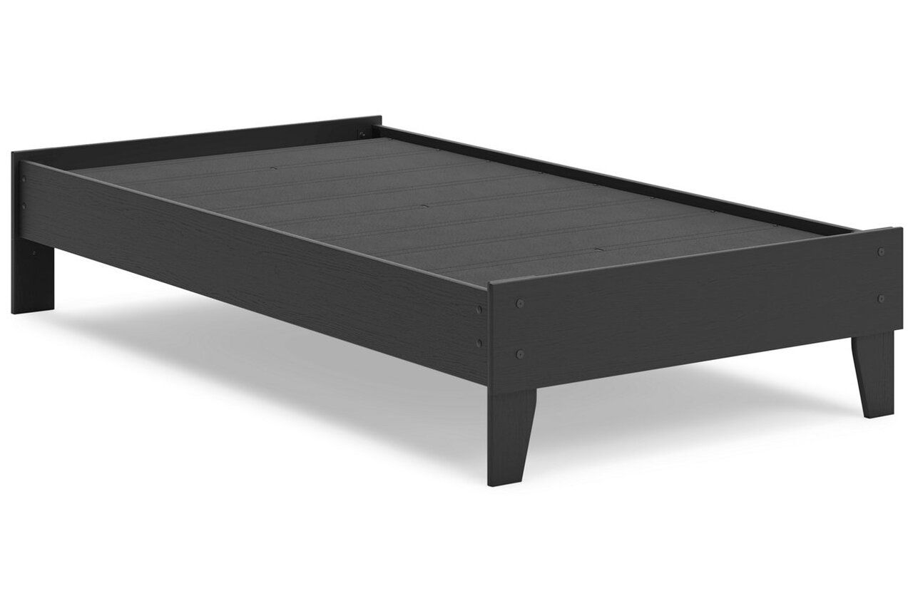 Socalle Twin Panel Platform Bed In Black EB1865B1