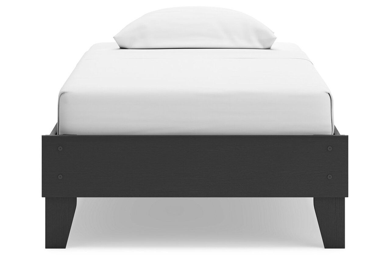 Socalle Twin Panel Platform Bed In Black EB1865B1