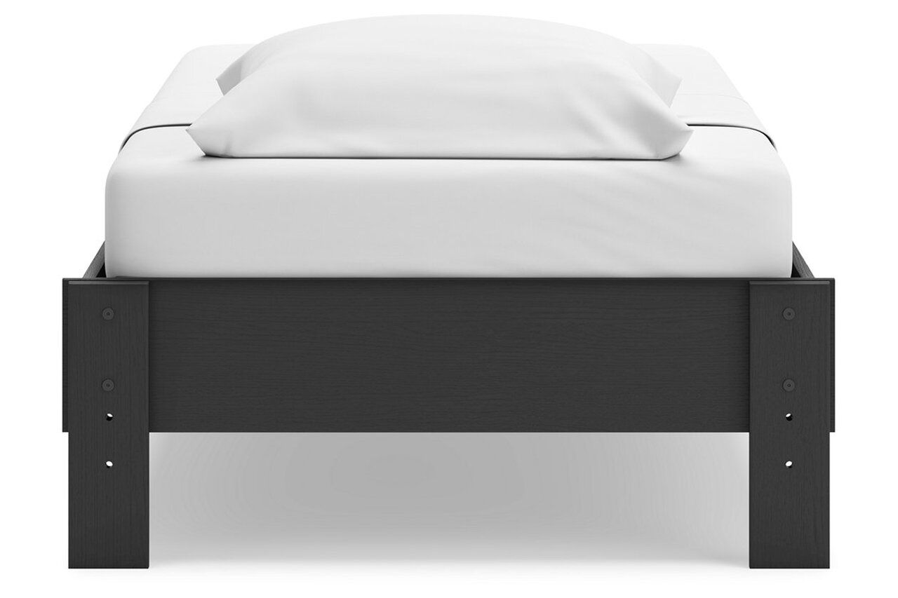 Socalle Twin Panel Platform Bed In Black EB1865B1