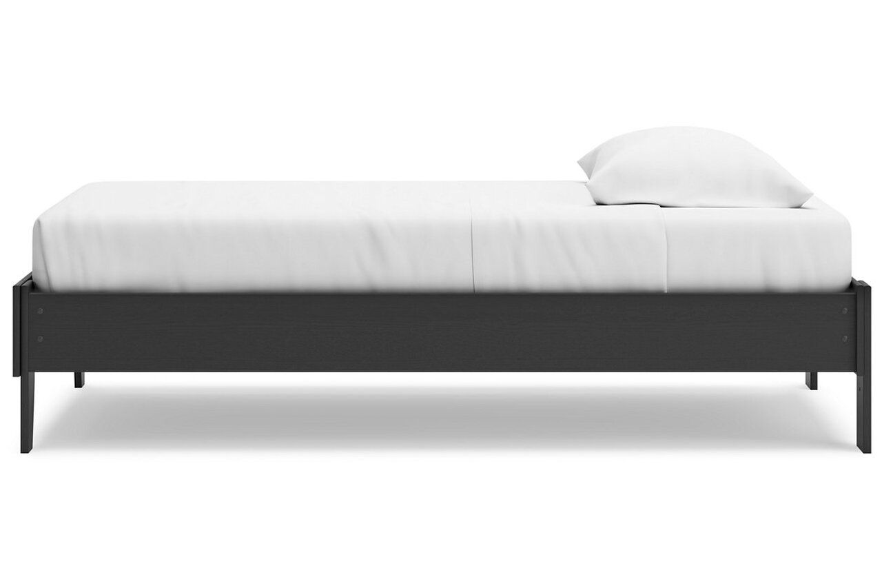 Socalle Twin Panel Platform Bed In Black EB1865B1
