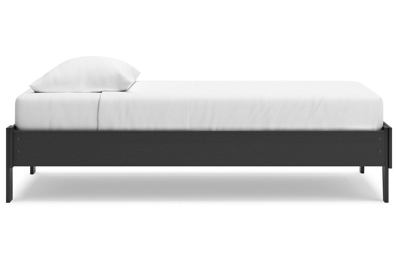 Socalle Twin Panel Platform Bed In Black EB1865B1