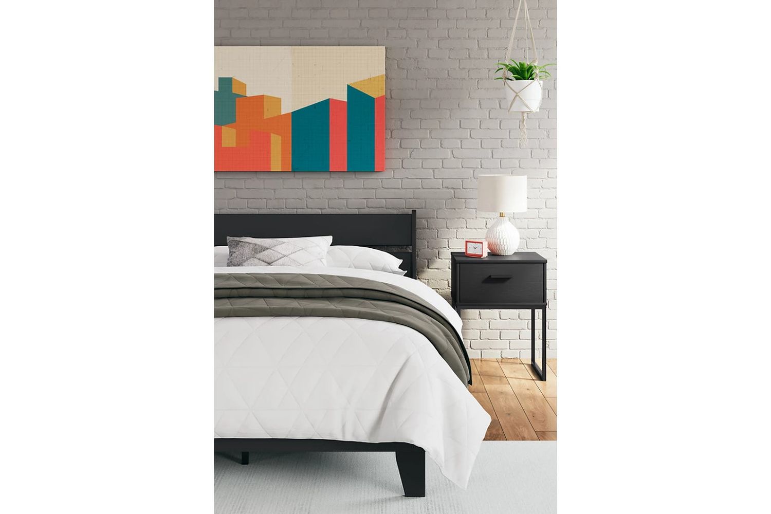 Socalle Full Panel Platform Bed In Black EB1865B2