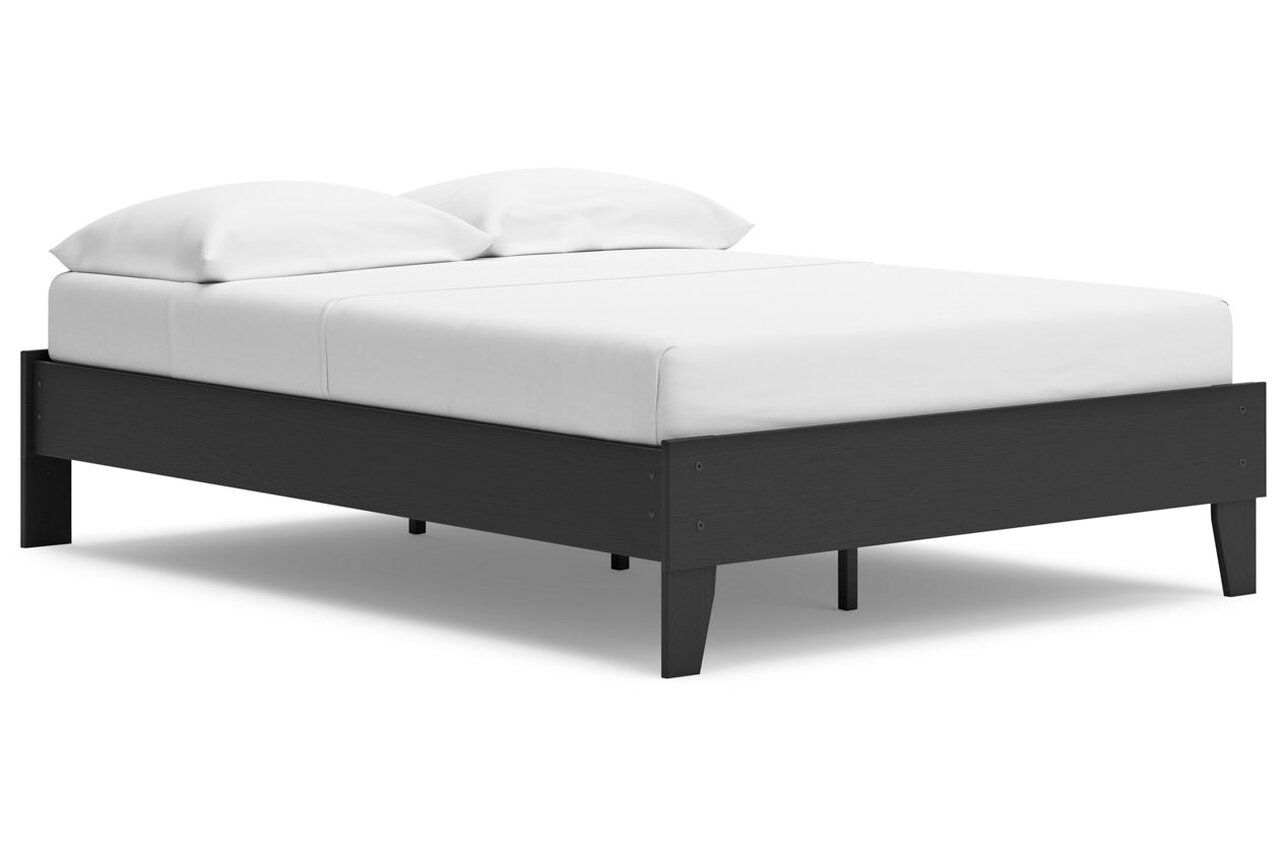 Socalle Full Panel Platform Bed In Black EB1865B2