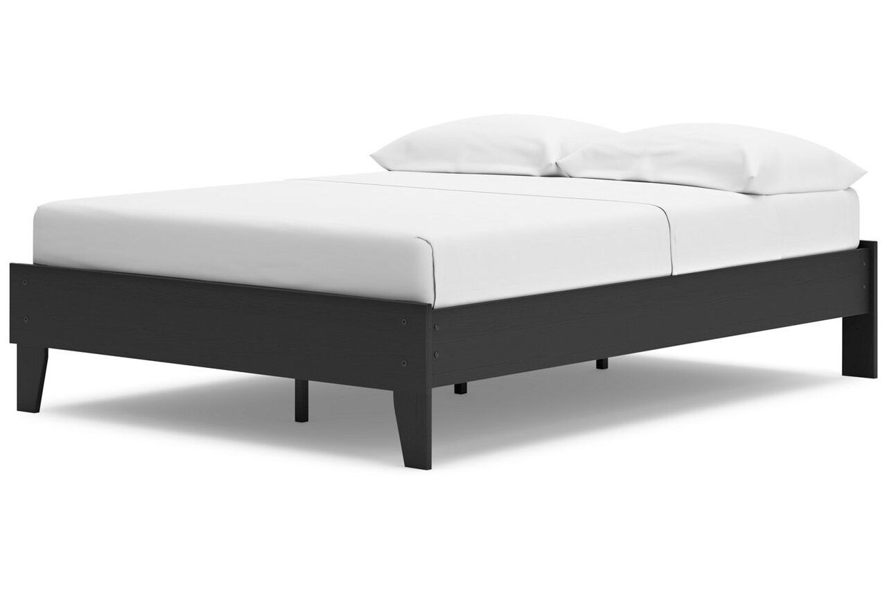 Socalle Full Panel Platform Bed In Black EB1865B2