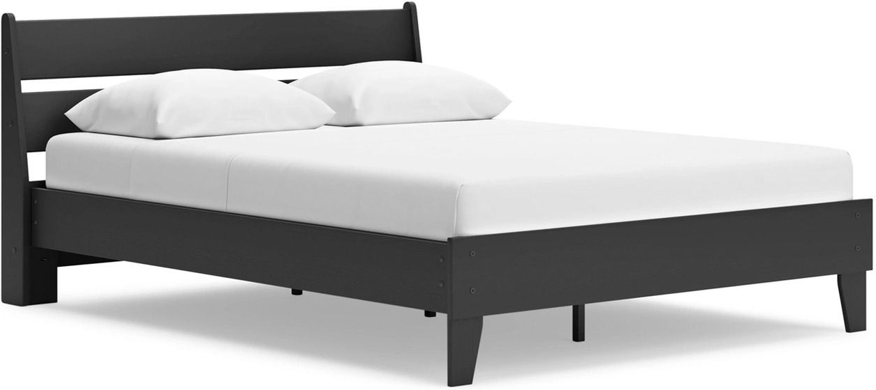 Socalle Queen Panel Platform Bed In Black EB1865B3