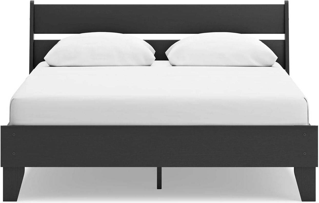 Socalle Queen Panel Platform Bed In Black EB1865B3