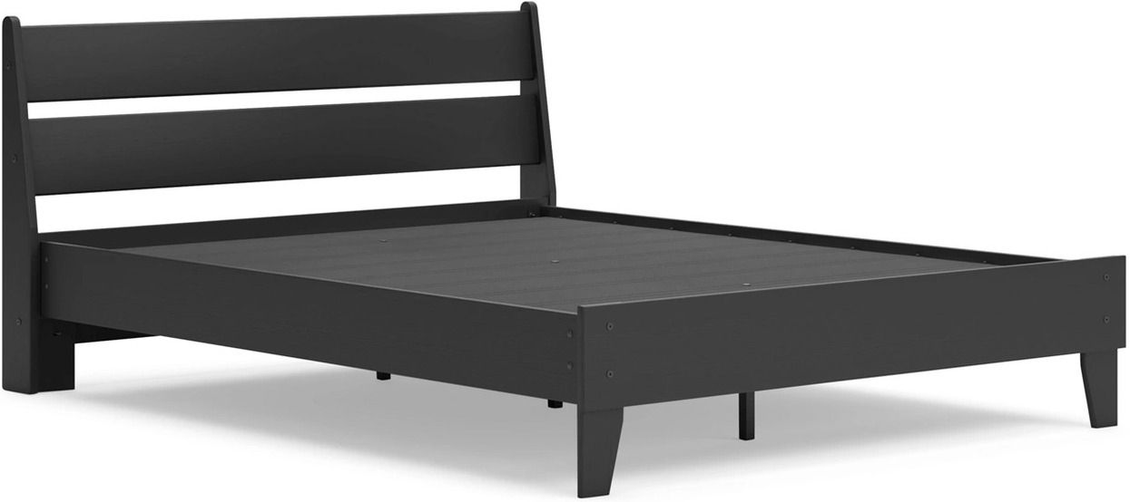 Socalle Queen Panel Platform Bed In Black EB1865B3