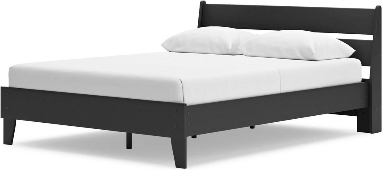 Socalle Queen Panel Platform Bed In Black EB1865B3