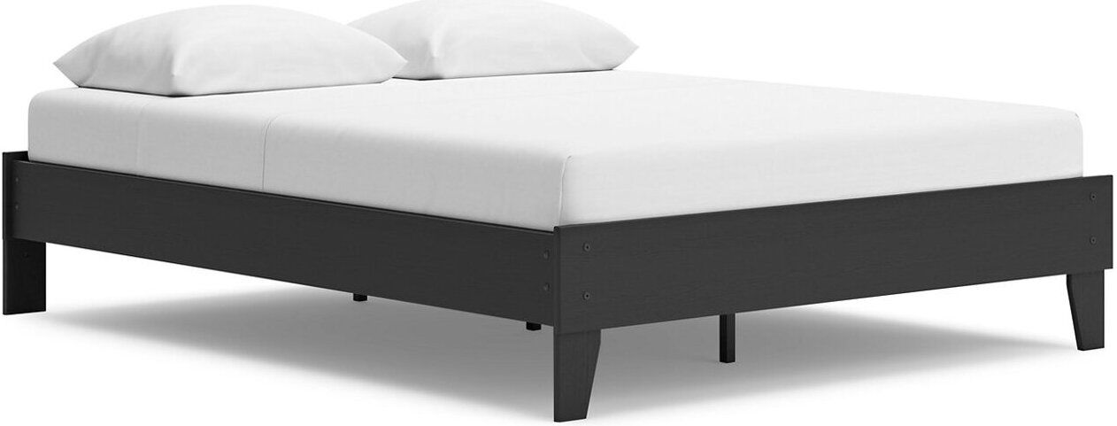Socalle Queen Panel Platform Bed In Black EB1865B3
