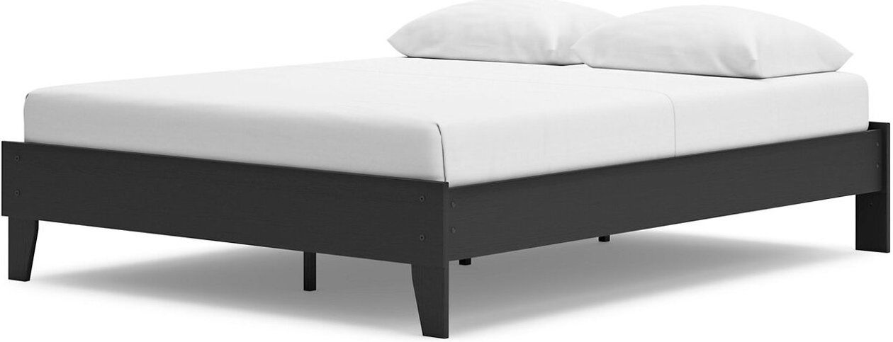 Socalle Queen Panel Platform Bed In Black EB1865B3