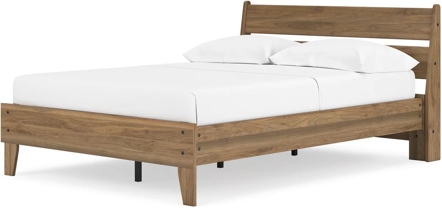 Deanlow Full Platform Panel Bed In Honey EB1866B2