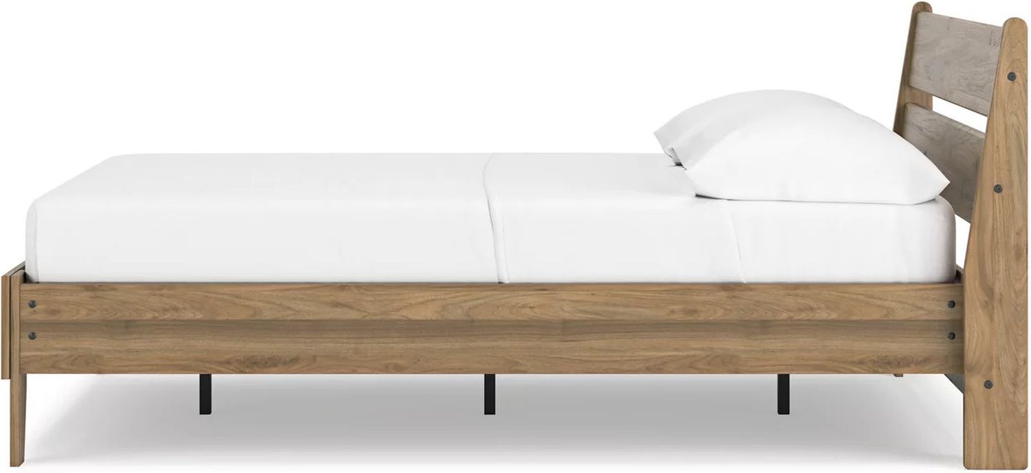 Deanlow Full Platform Panel Bed In Honey EB1866B2