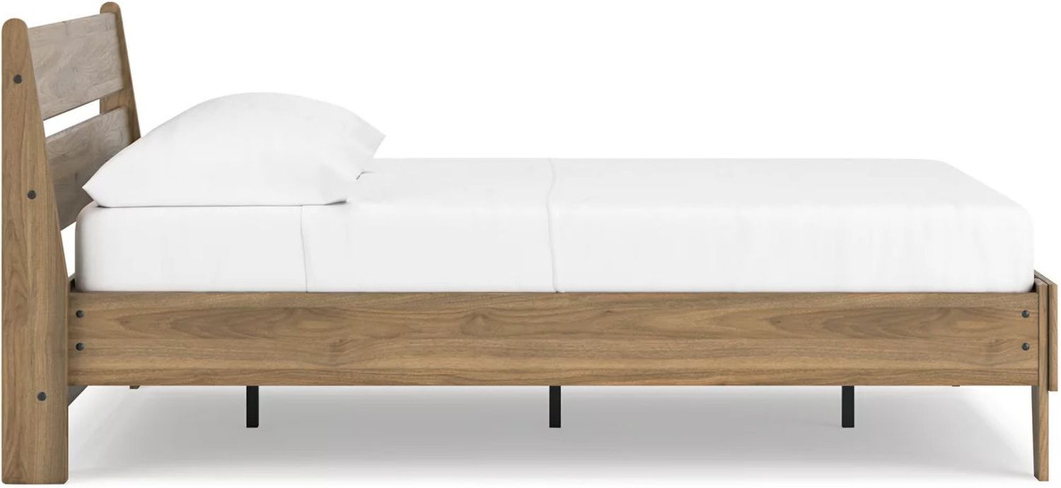 Deanlow Full Platform Panel Bed In Honey EB1866B2