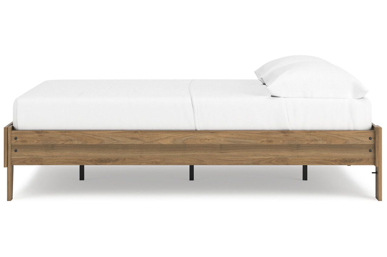 Deanlow Full Platform Panel Bed In Honey EB1866B2