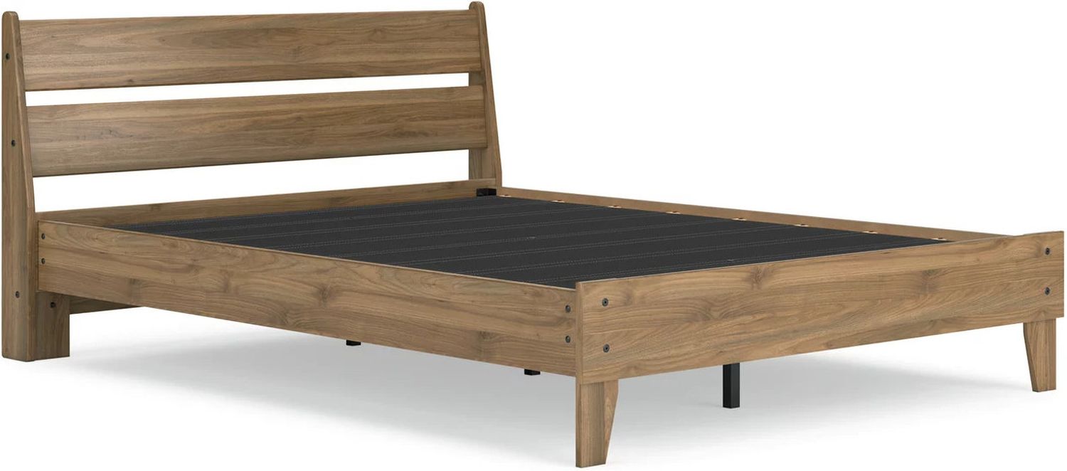 Deanlow Queen Platform Panel Bed In Honey EB1866B3