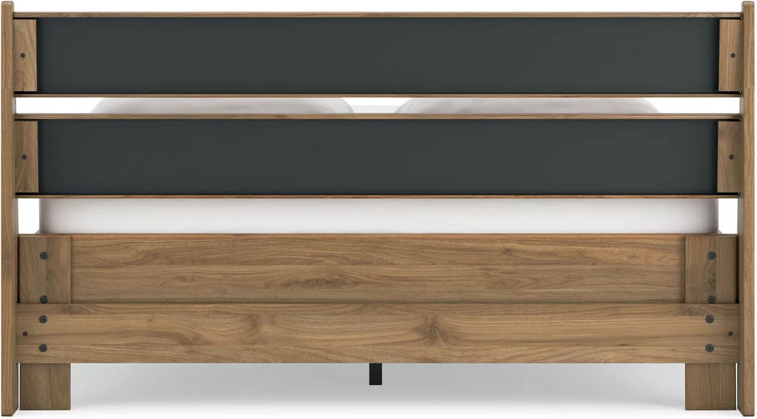 Deanlow Queen Platform Panel Bed In Honey EB1866B3