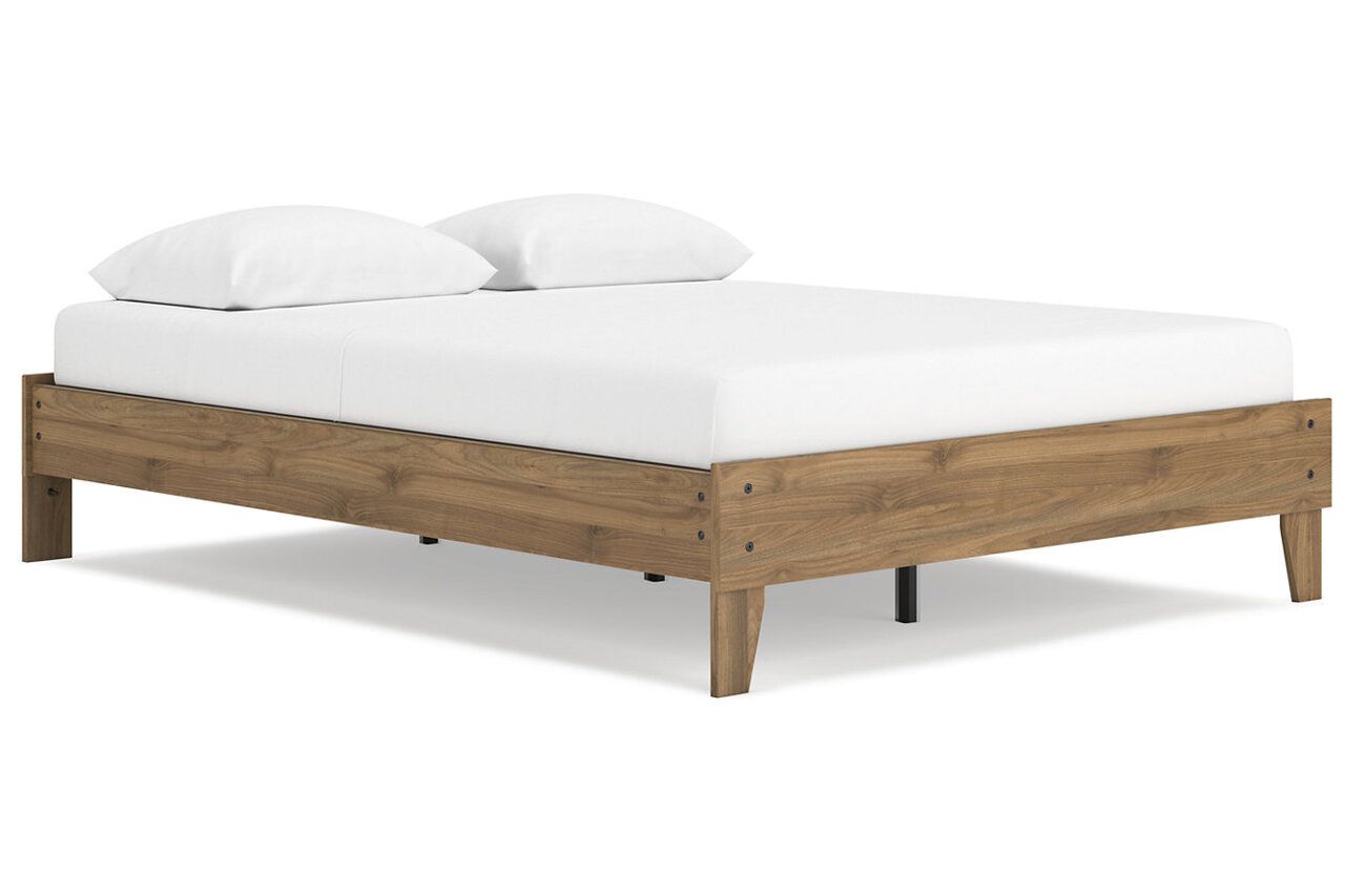 Deanlow Queen Platform Panel Bed In Honey EB1866B3