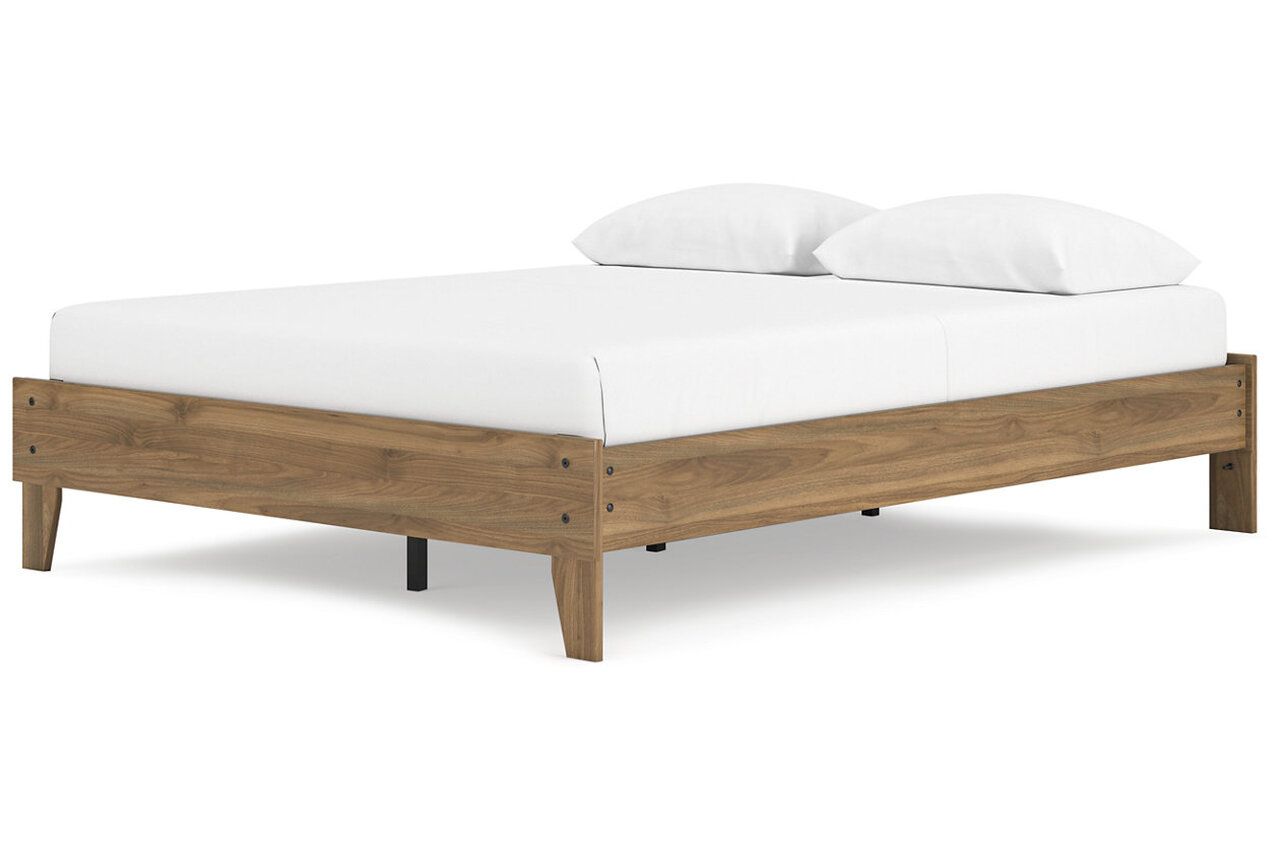 Deanlow Queen Platform Panel Bed In Honey EB1866B3