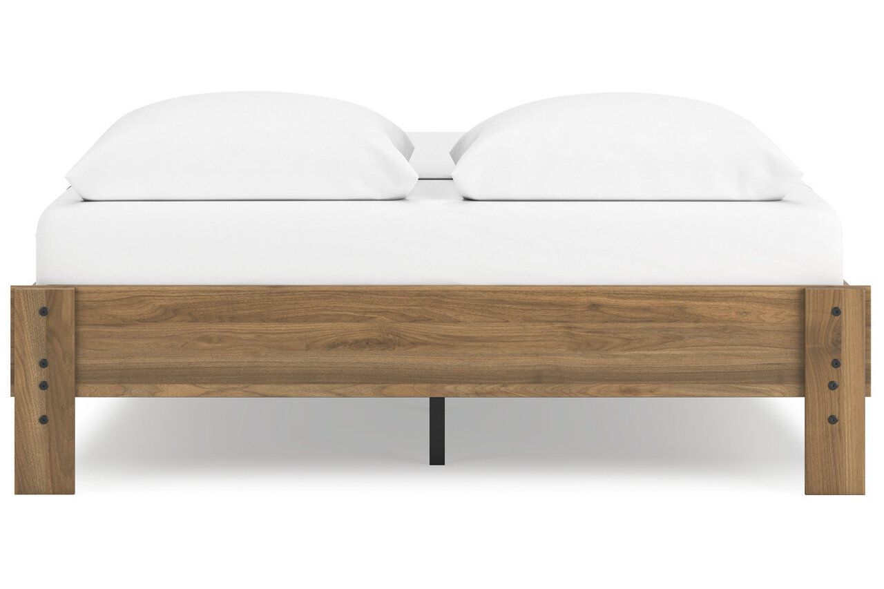 Deanlow Queen Platform Panel Bed In Honey EB1866B3