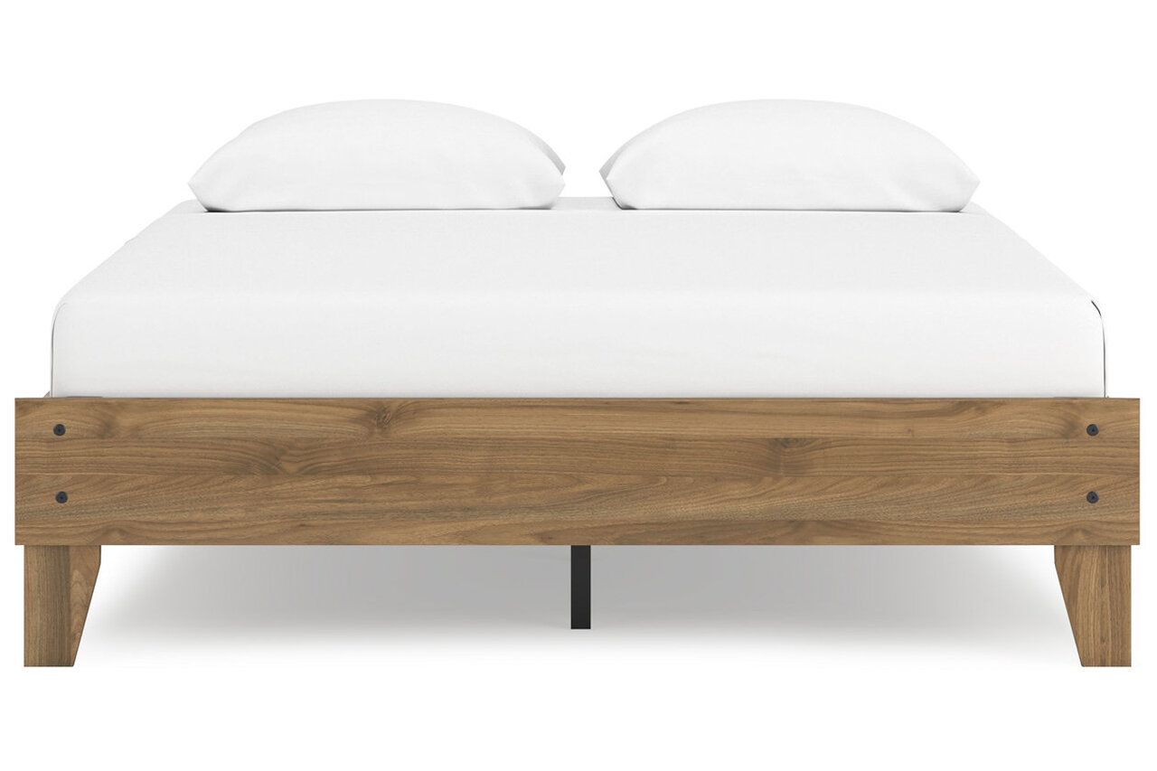 Deanlow Queen Platform Panel Bed In Honey EB1866B3