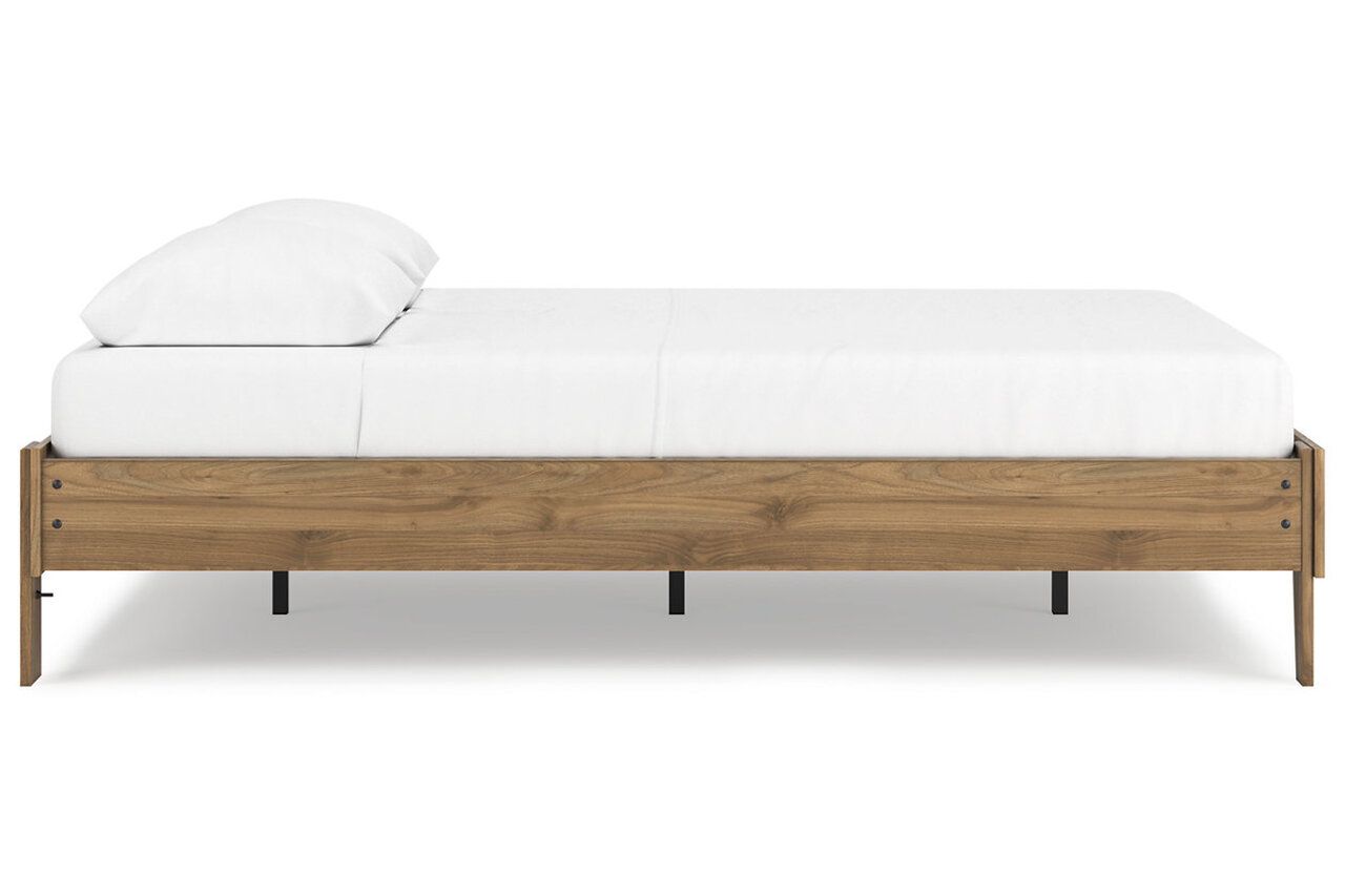 Deanlow Queen Platform Panel Bed In Honey EB1866B3