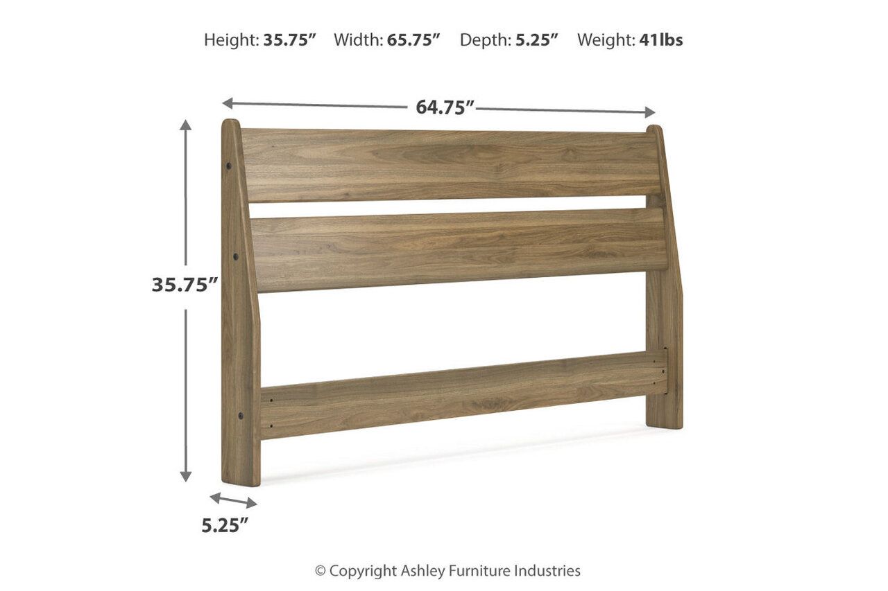 Deanlow Queen Platform Panel Bed In Honey EB1866B3