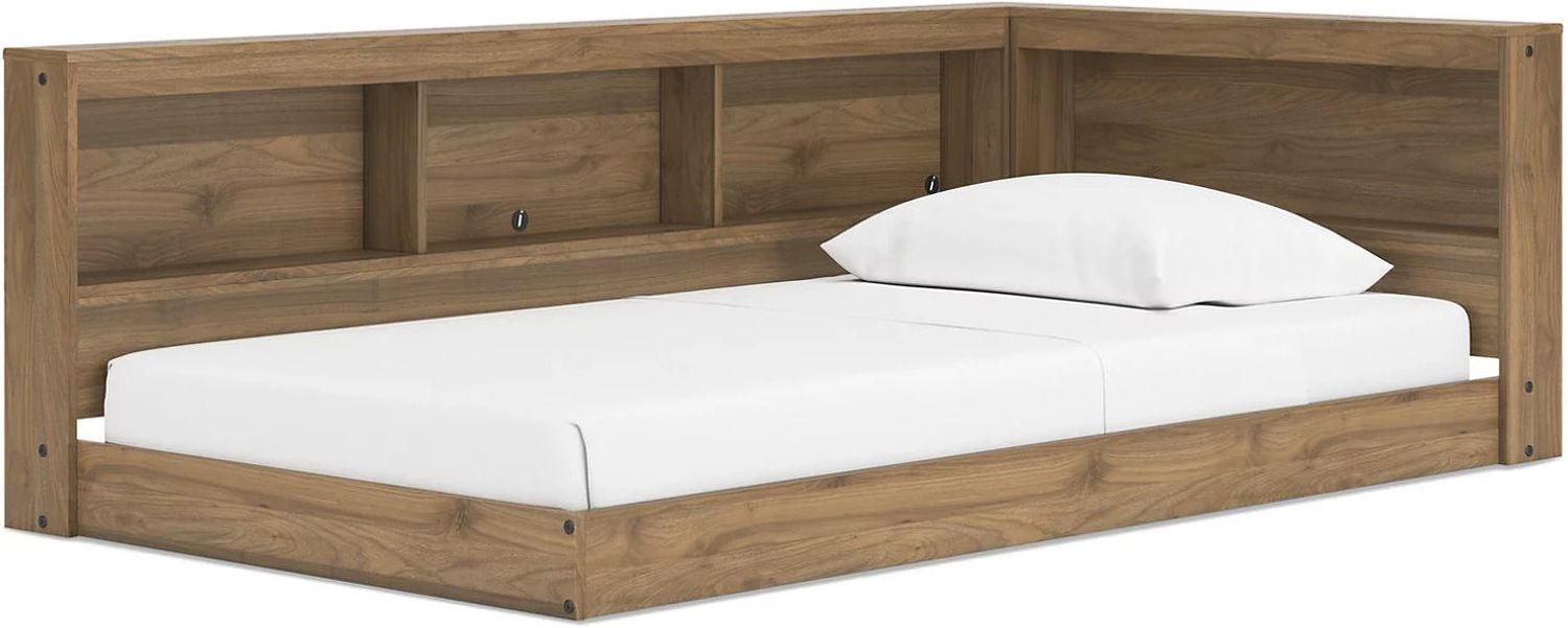 Deanlow Twin Bookcase Storage Bed In Honey EB1866B4