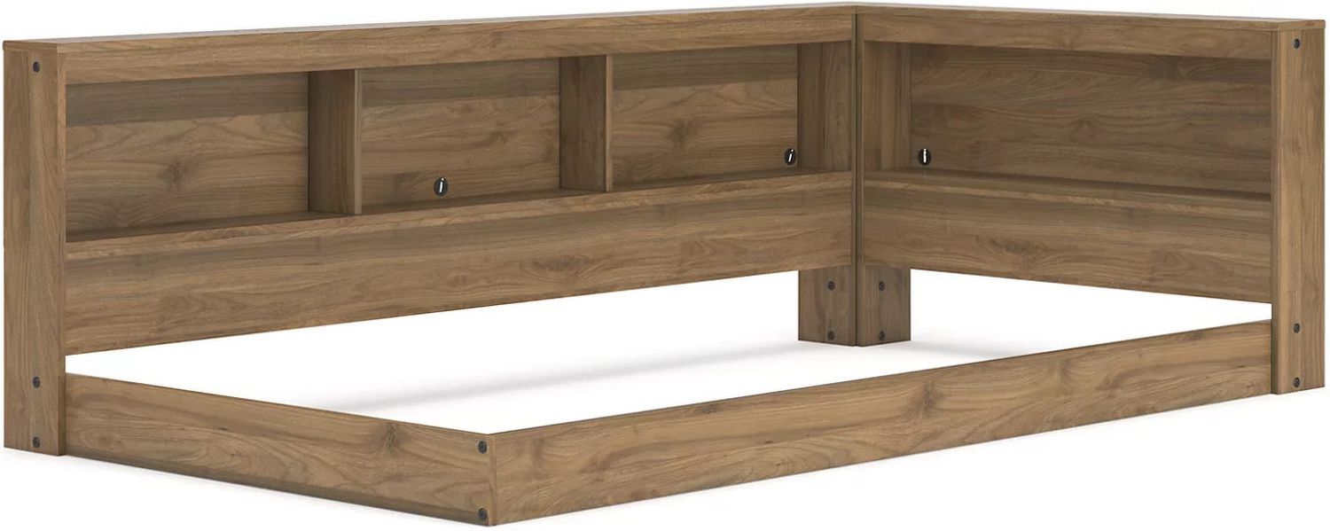 Deanlow Twin Bookcase Storage Bed In Honey EB1866B4