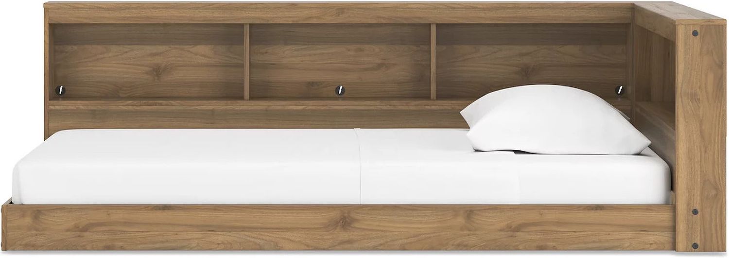 Deanlow Twin Bookcase Storage Bed In Honey EB1866B4