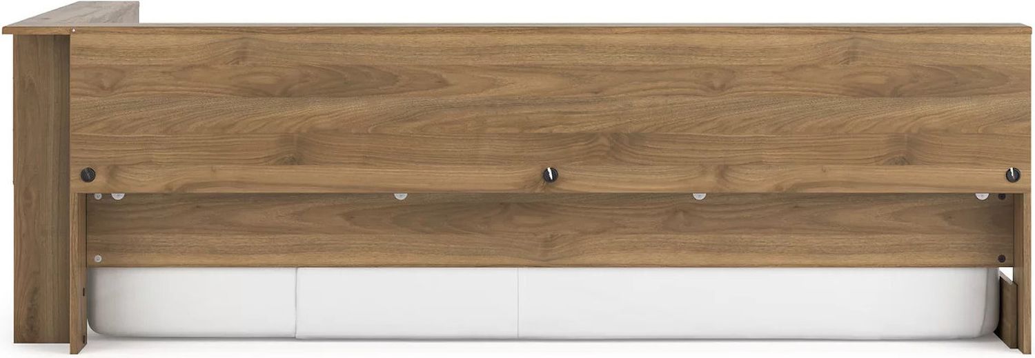 Deanlow Twin Bookcase Storage Bed In Honey EB1866B4
