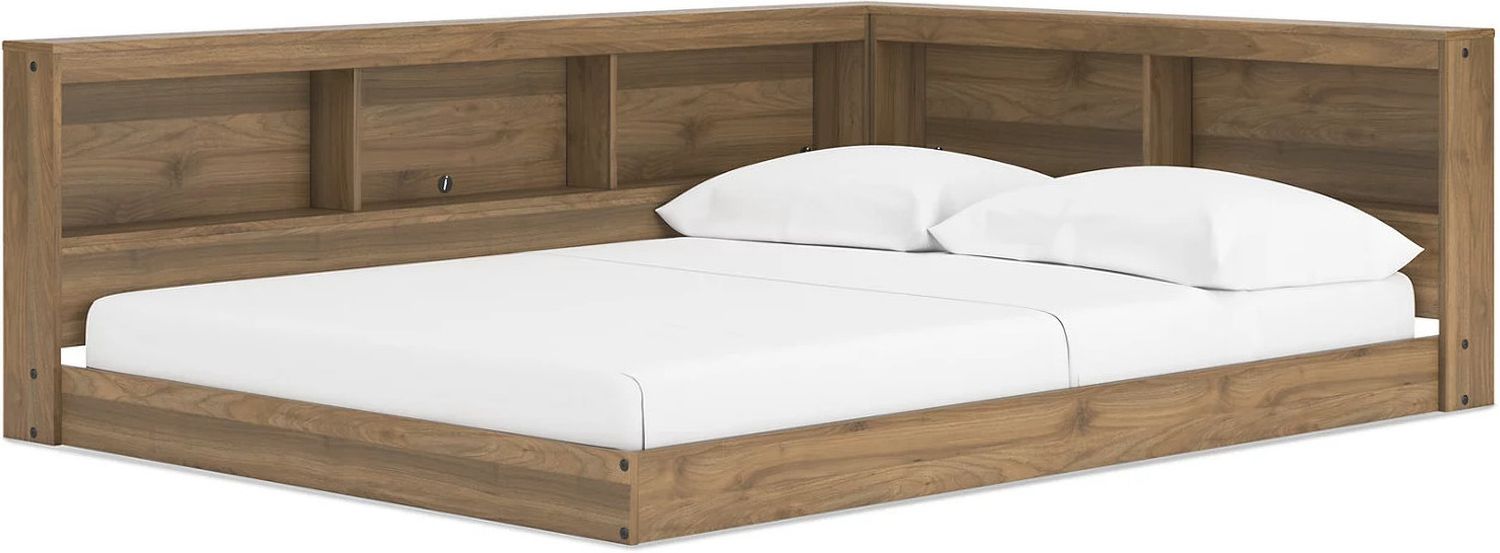 Deanlow Full Bookcase Storage Bed In Honey EB1866B5