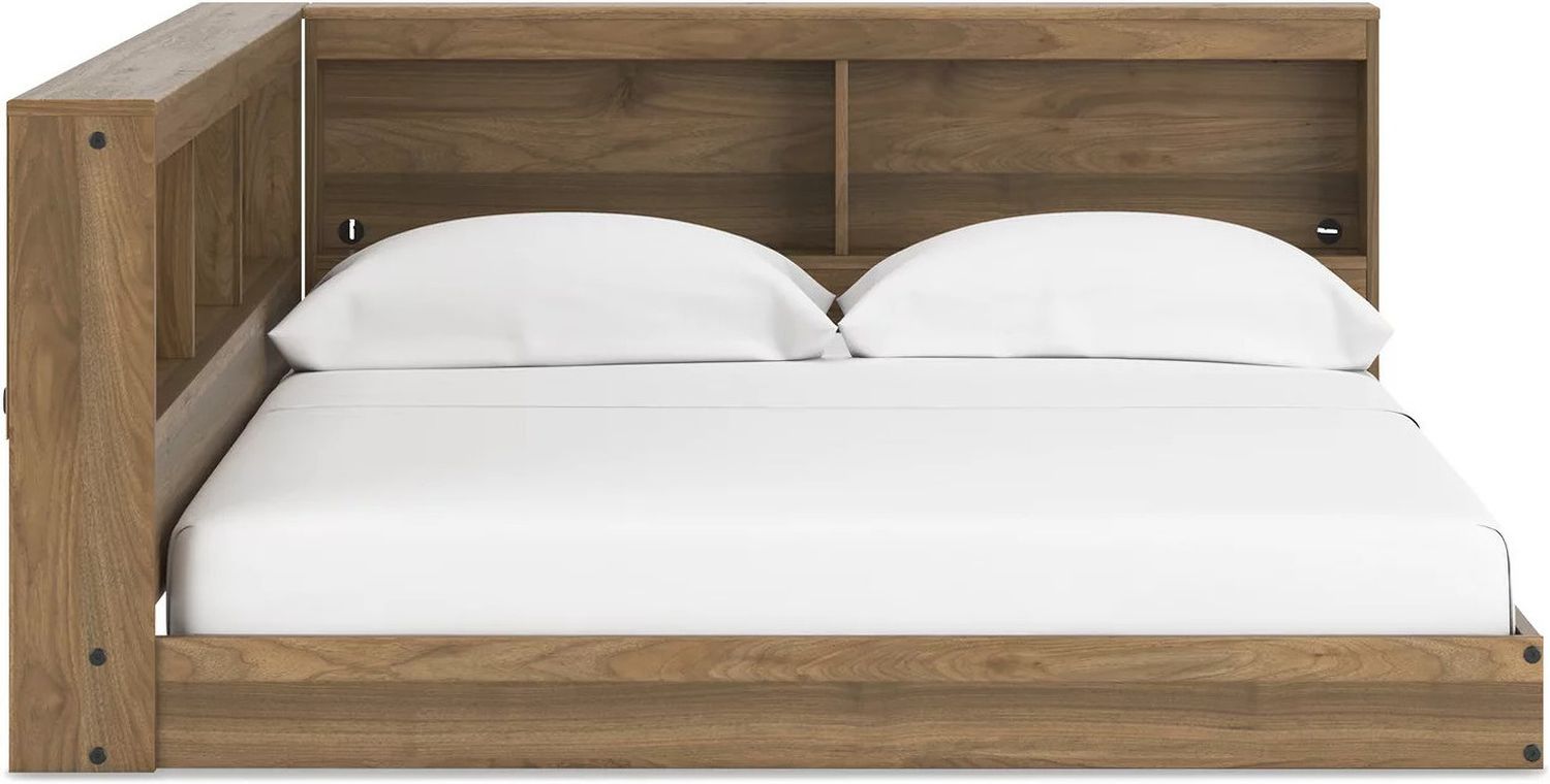 Deanlow Full Bookcase Storage Bed In Honey EB1866B5