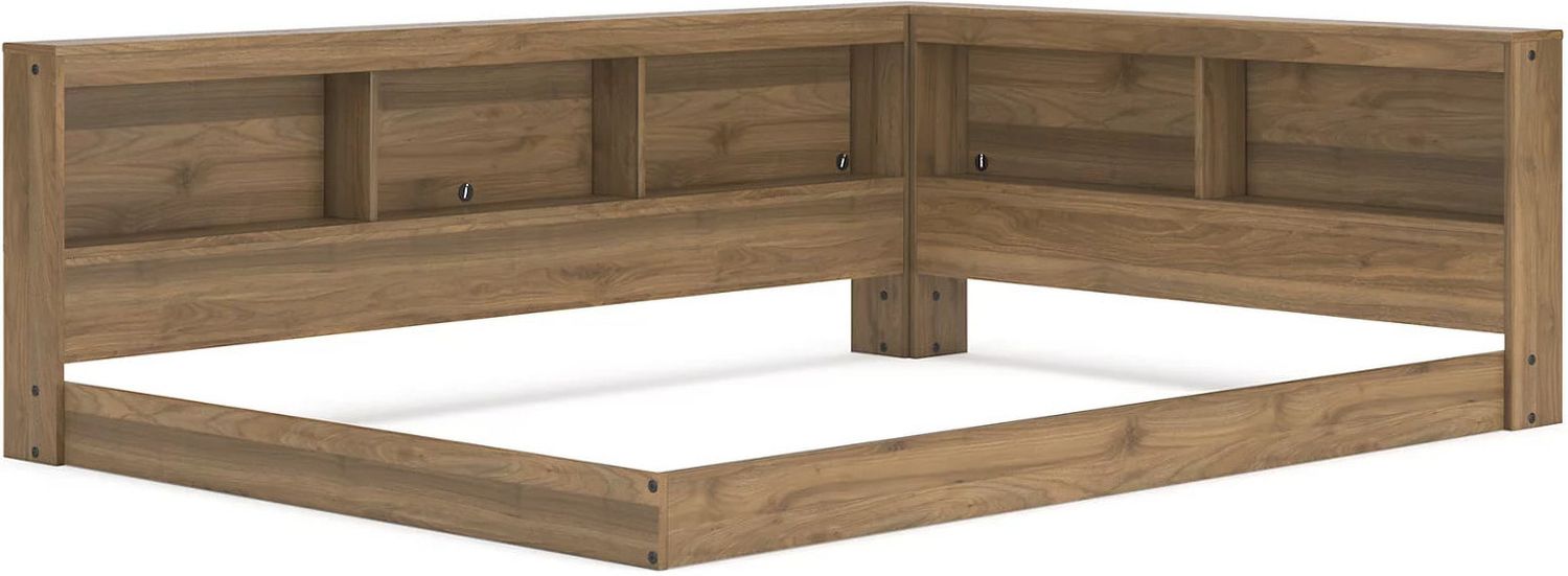 Deanlow Full Bookcase Storage Bed In Honey EB1866B5