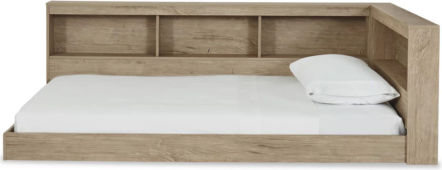Oliah Natural Twin Bookcase Storage Bed EB2270B1