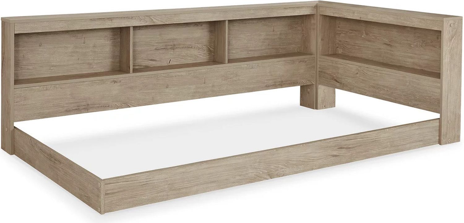 Oliah Natural Twin Bookcase Storage Bed EB2270B1