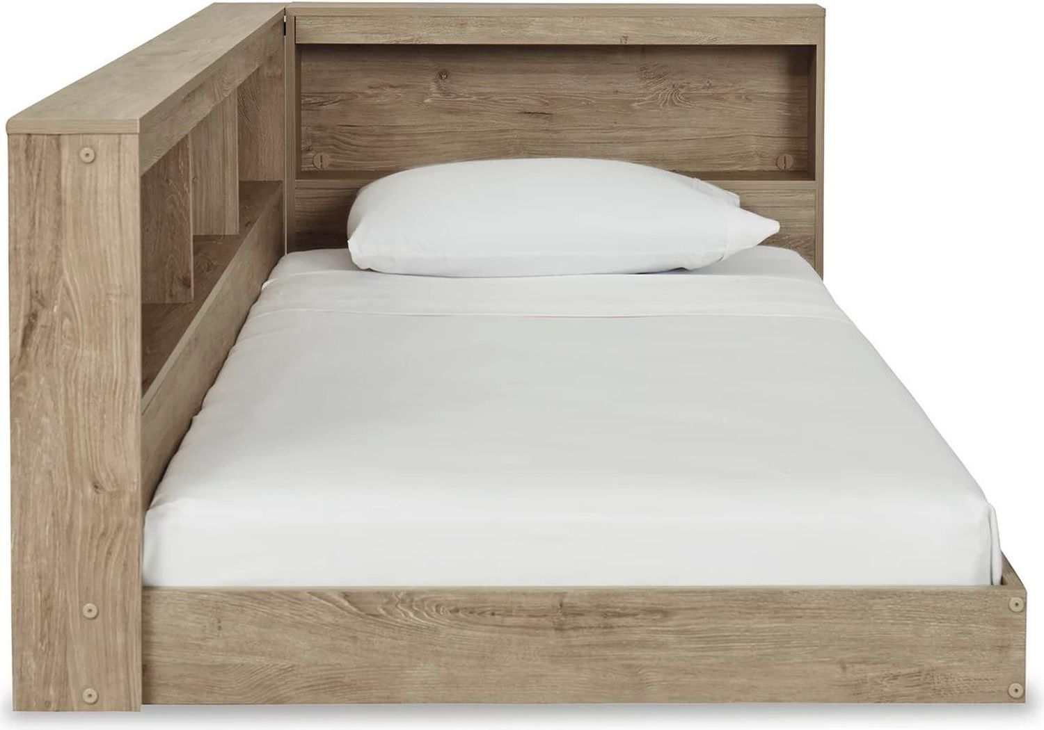 Oliah Natural Twin Bookcase Storage Bed EB2270B1