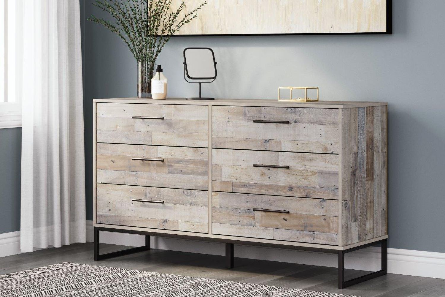 Neilsville Whitewash Six Drawer Dresser EB2320231