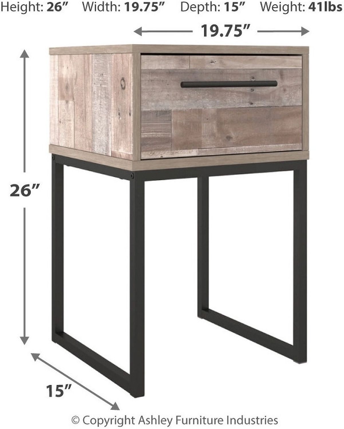 Neilsville Whitewash One Drawer Night Stand EB2320291