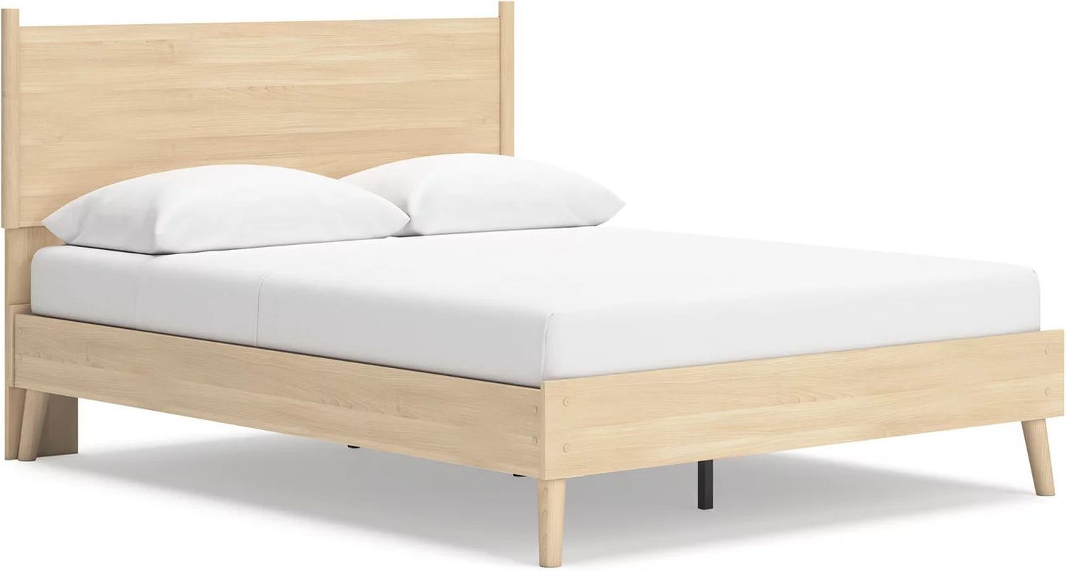 Cabinella Queen Platform Panel Bed In Tan EB2444B2
