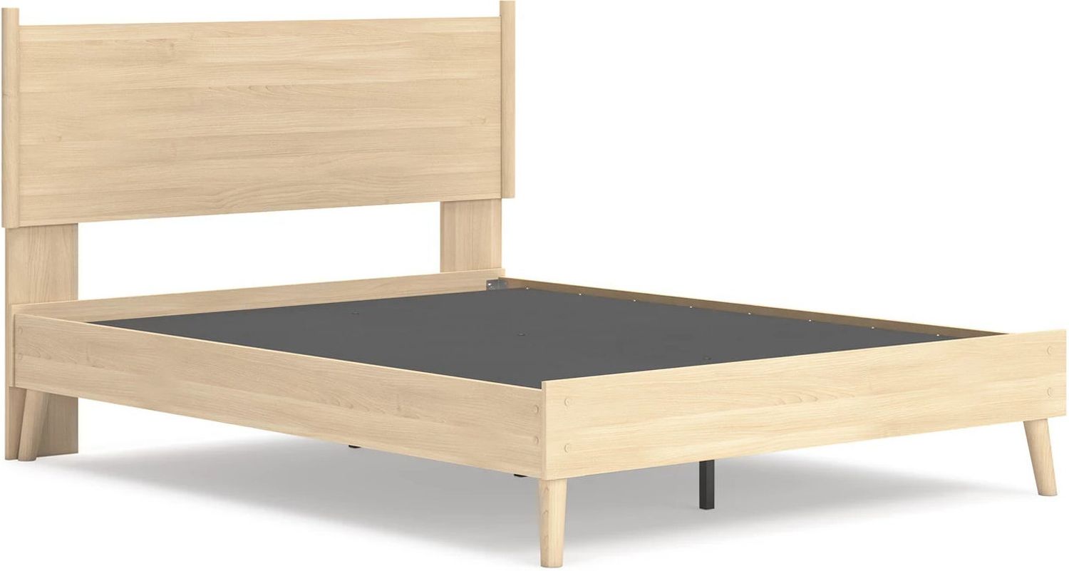 Cabinella Queen Platform Panel Bed In Tan EB2444B2