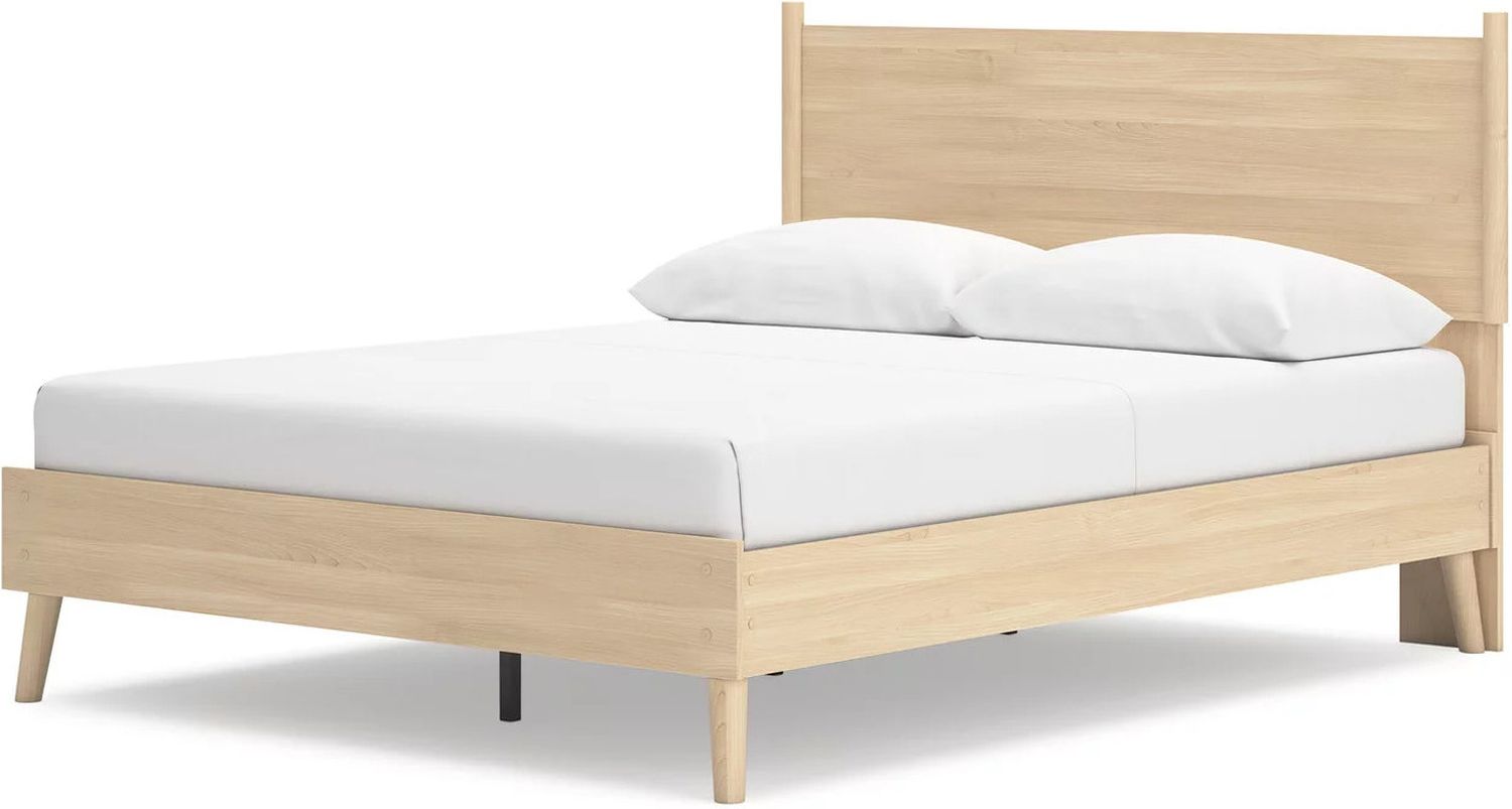 Cabinella Queen Platform Panel Bed In Tan EB2444B2