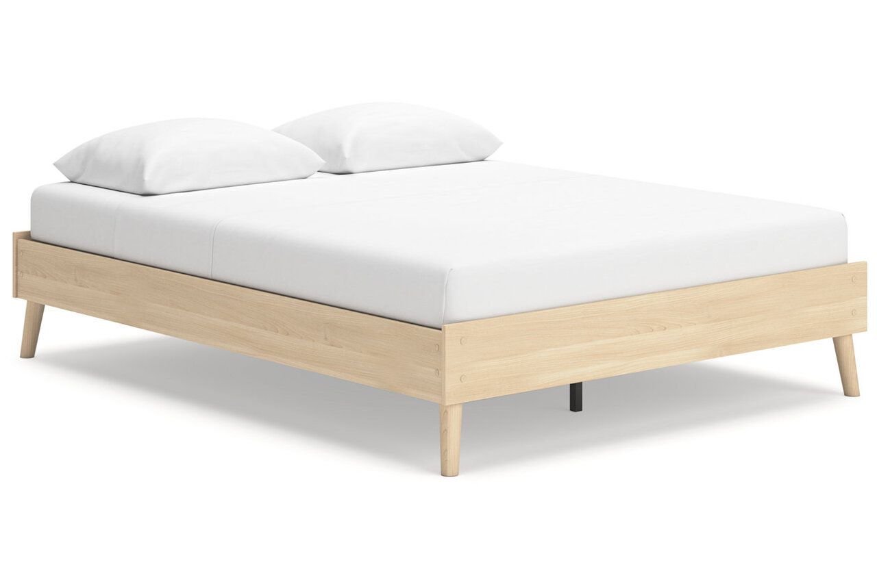 Cabinella Queen Platform Panel Bed In Tan EB2444B2