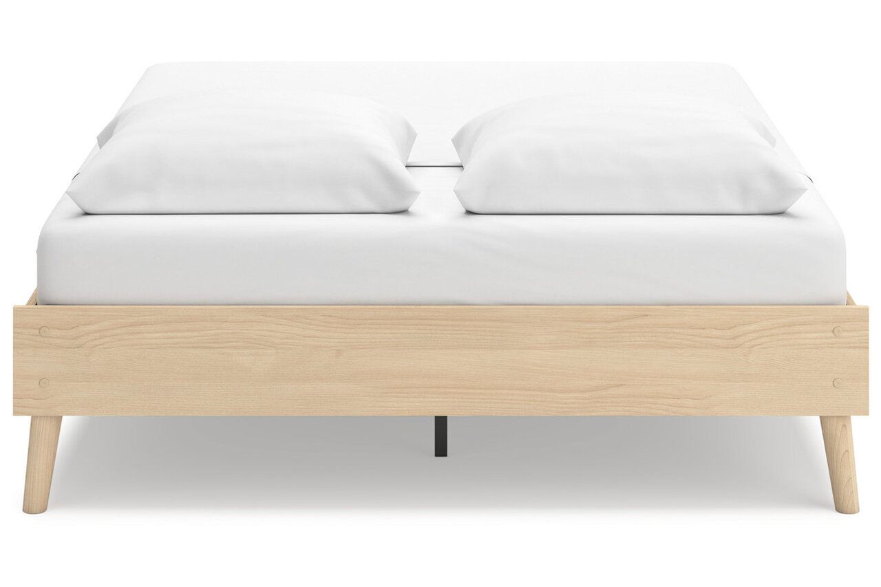 Cabinella Queen Platform Panel Bed In Tan EB2444B2